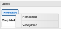 Labels hernoemen/verwijderen via rechtermuisklik