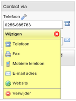 Meedere telefoonnummers/e-mail adressen/websites koppelen naar behoefte